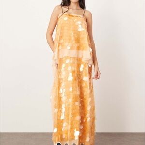 Elegant Orange Maxi Dress